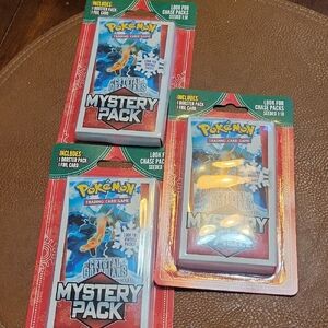 3pk Pokemon Mystery Pack with Red and Blue Design